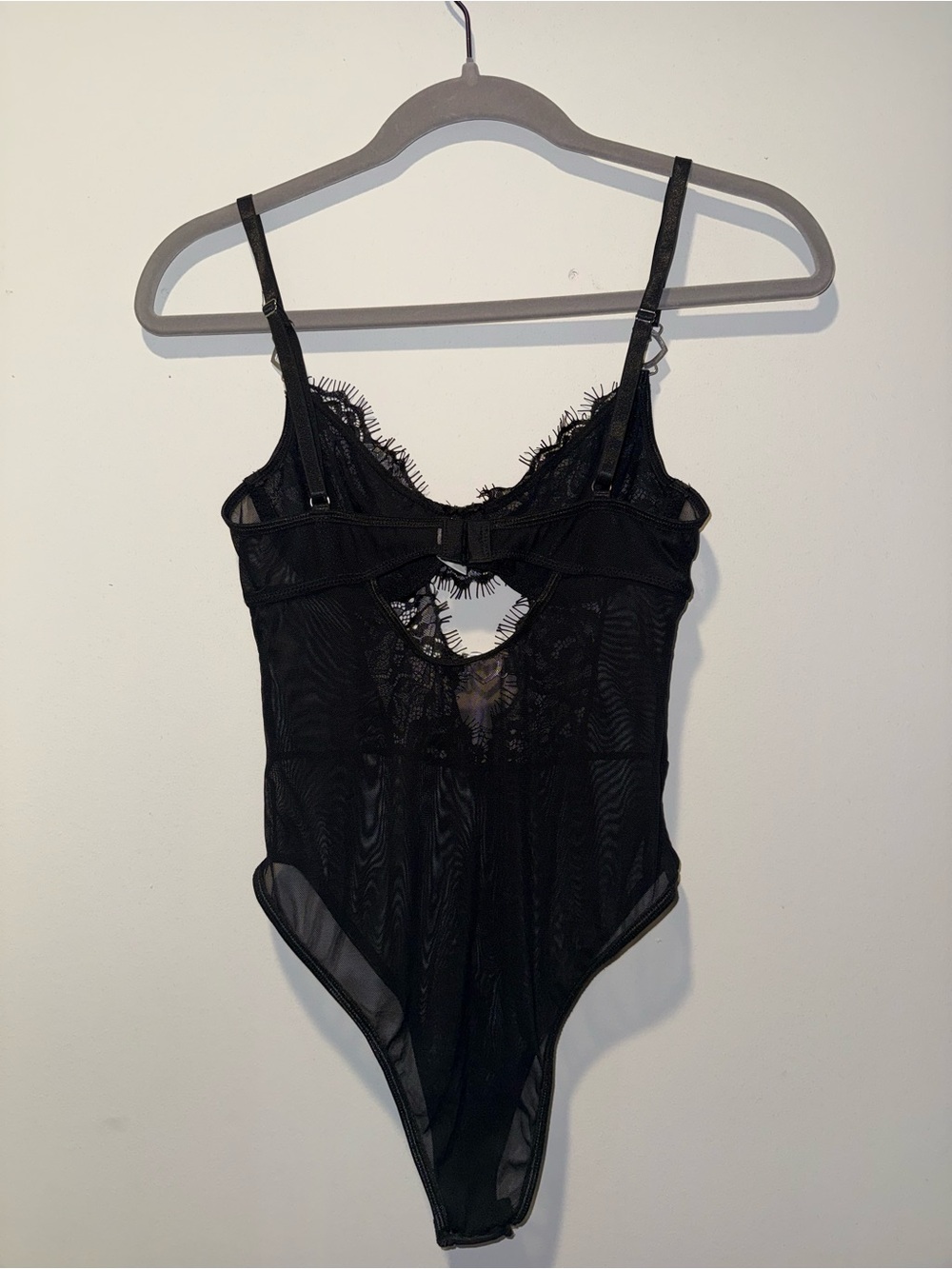 Black Lace Cutout Bodysuit Chemise - Picture 3 of 4